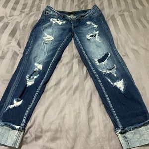 Kan Can Distressed Mid Rise Jeans Size 30